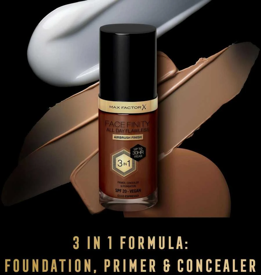 Max Factor Facefinity All Day Flawless makiažo pagrindas moterims 30 ml, spalva: C110 Espresso