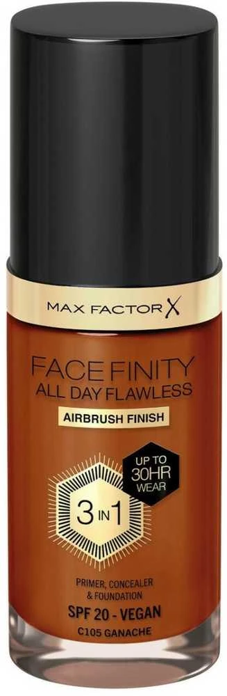 Max Factor Facefinity All Day Flawless makiažo pagrindas moterims 30 ml, spalva: C105 Ganache