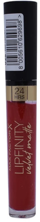 Max Factor Lipfinity Velvet Matte Lūpų dažai, 3,5 ml, spalva - 025 Red Luxury