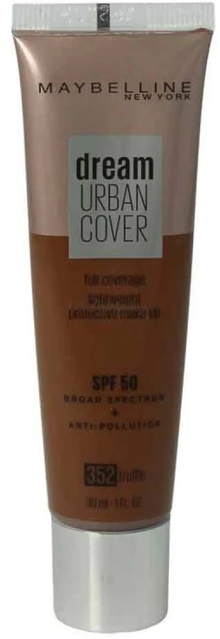 „Maybelline Dream Urban Cover Full Cover Kreminis“ makiažo pagrindas, 352 Truffle SPF 50, 30 ml