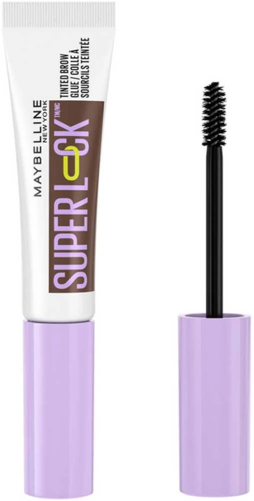 Maybelline Super Lock Brow Glue atspalvį suteikiantis antakių gelis-klijai, atspalvis: Deep Brown, 7 ml