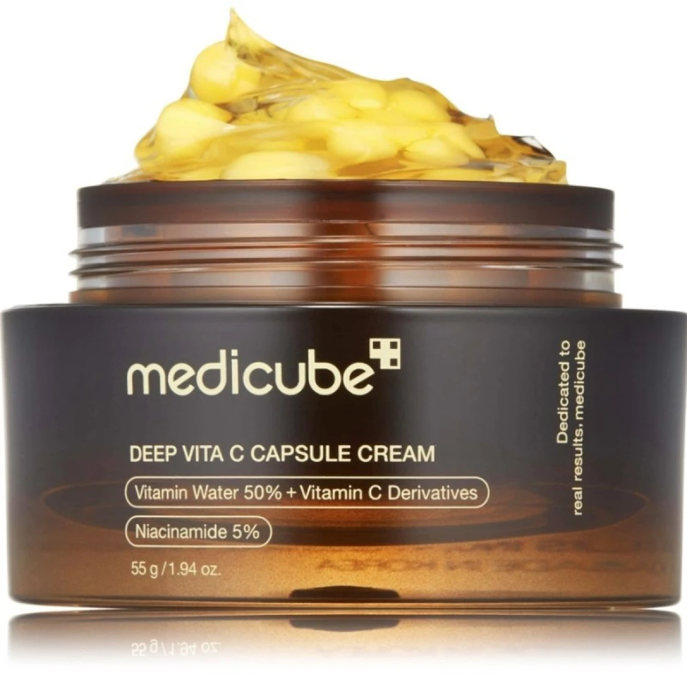 Medicube - Deep Vita C Capsule Kreminis - Brightening and Firming Face Kreminis - Skaistinantis ir stangrinantis veido kremas, 55 g
