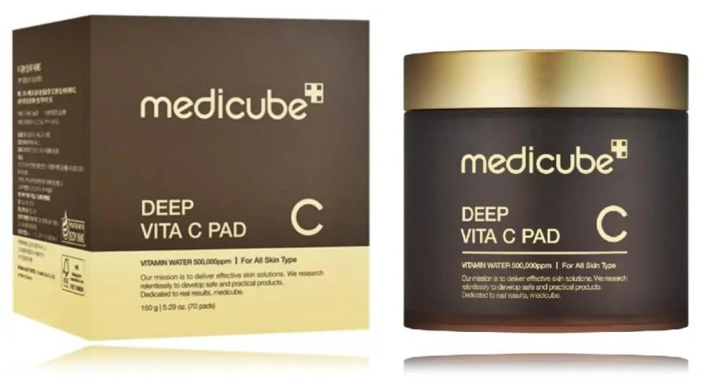 Medicube - Deep Vita C Pad - Brightening Facial Flaps with Vitamin C - Tonizuojantys veido padeliai su vitaminu C, 70 vnt/150 g