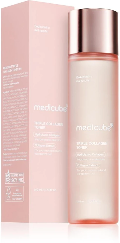 Medicube Triple Collagen Toneris drėkinamasis stangrinamasis tonikas su kolagenu, 140 ml