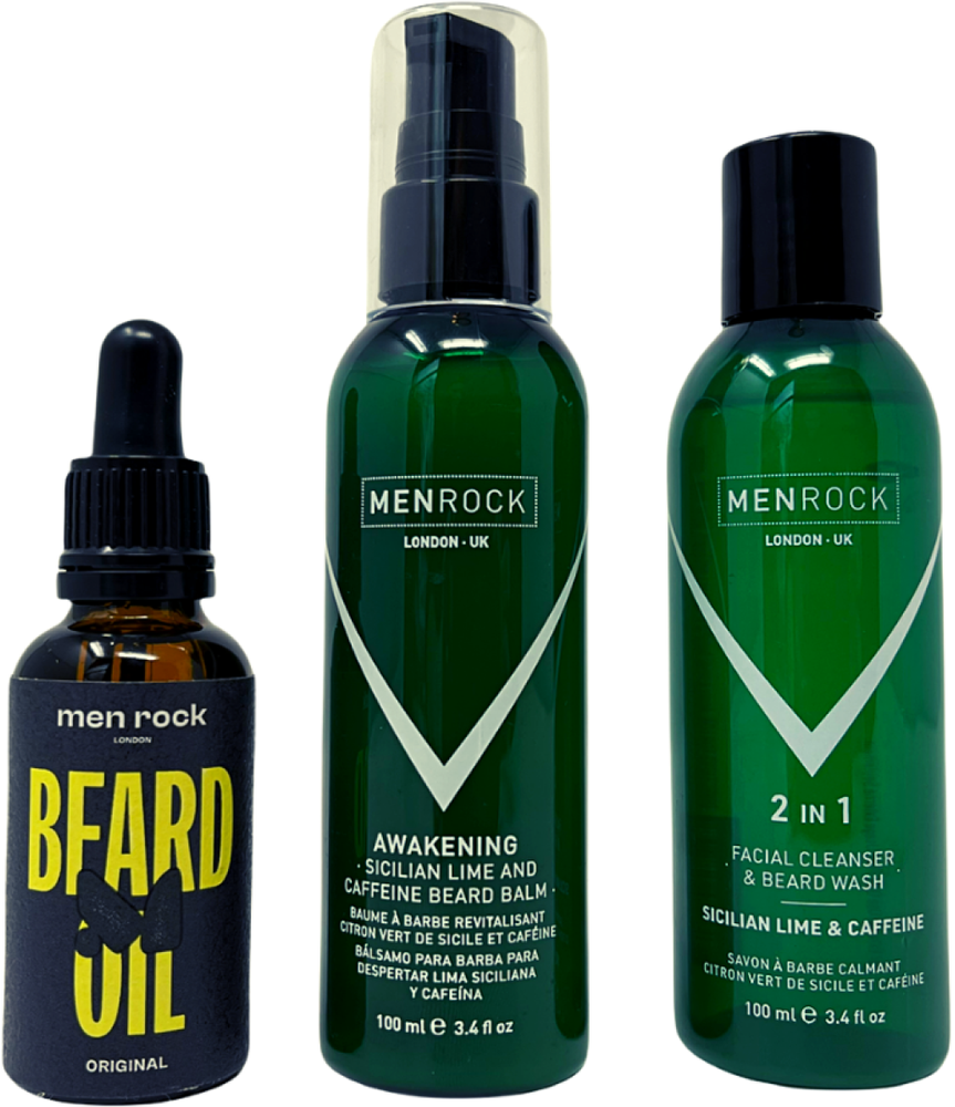 Men Rock Beardy Beloved Awakening Sicilian Lime Beard Kit Barzdos priežiūros rinkinys, 1vnt