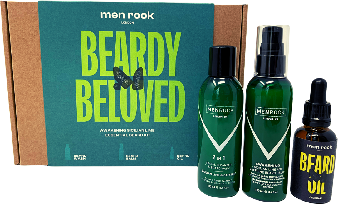 Men Rock Beardy Beloved Awakening Sicilian Lime Beard Kit Barzdos priežiūros rinkinys, 1vnt