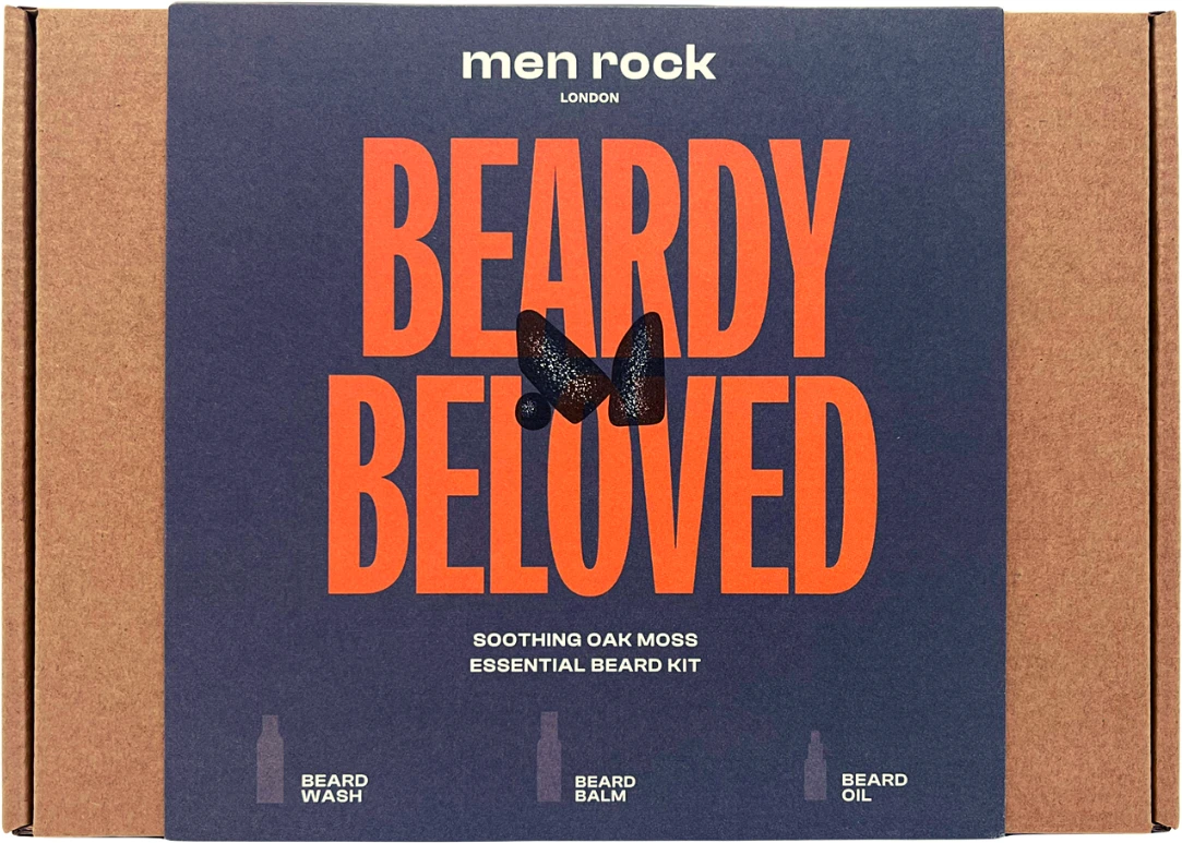 Men Rock Beardy Beloved Soothing Oak Moss Beard Kit Barzdos priežiūros rinkinys, 1vnt