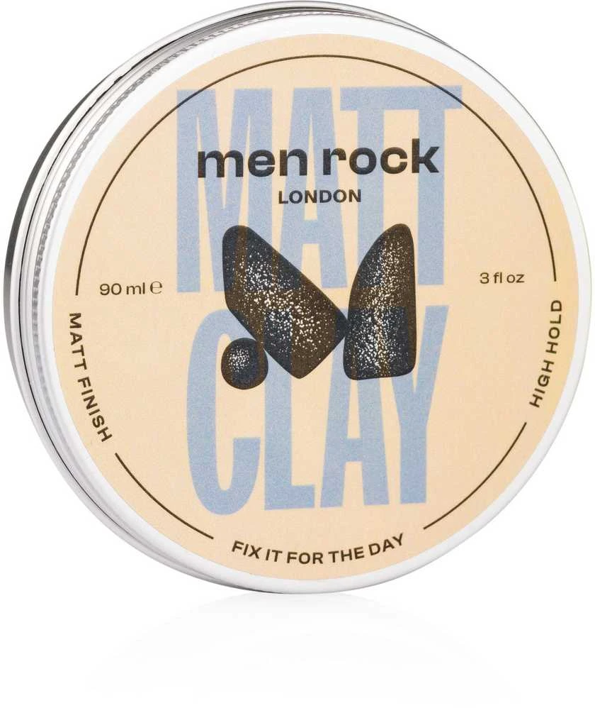 Men Rock Matt Clay Matinis plaukų modeliavimo molis, 90 ml