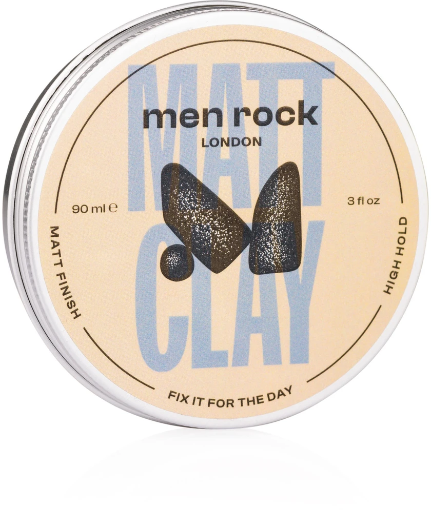 Men Rock Matt Clay Matinis plaukų modeliavimo molis, 90 ml