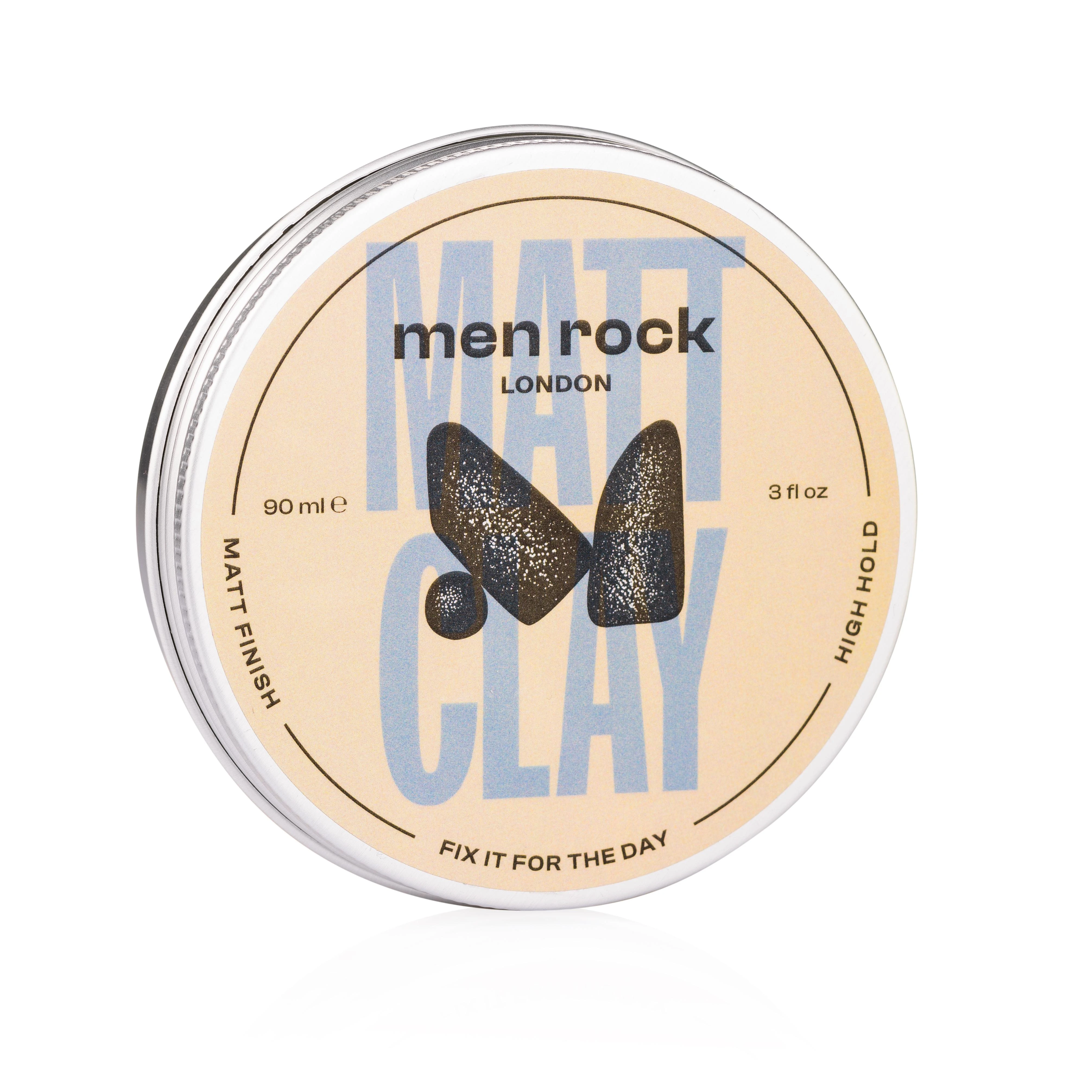 Men Rock Matt Clay Matinis plaukų modeliavimo molis, 30 ml