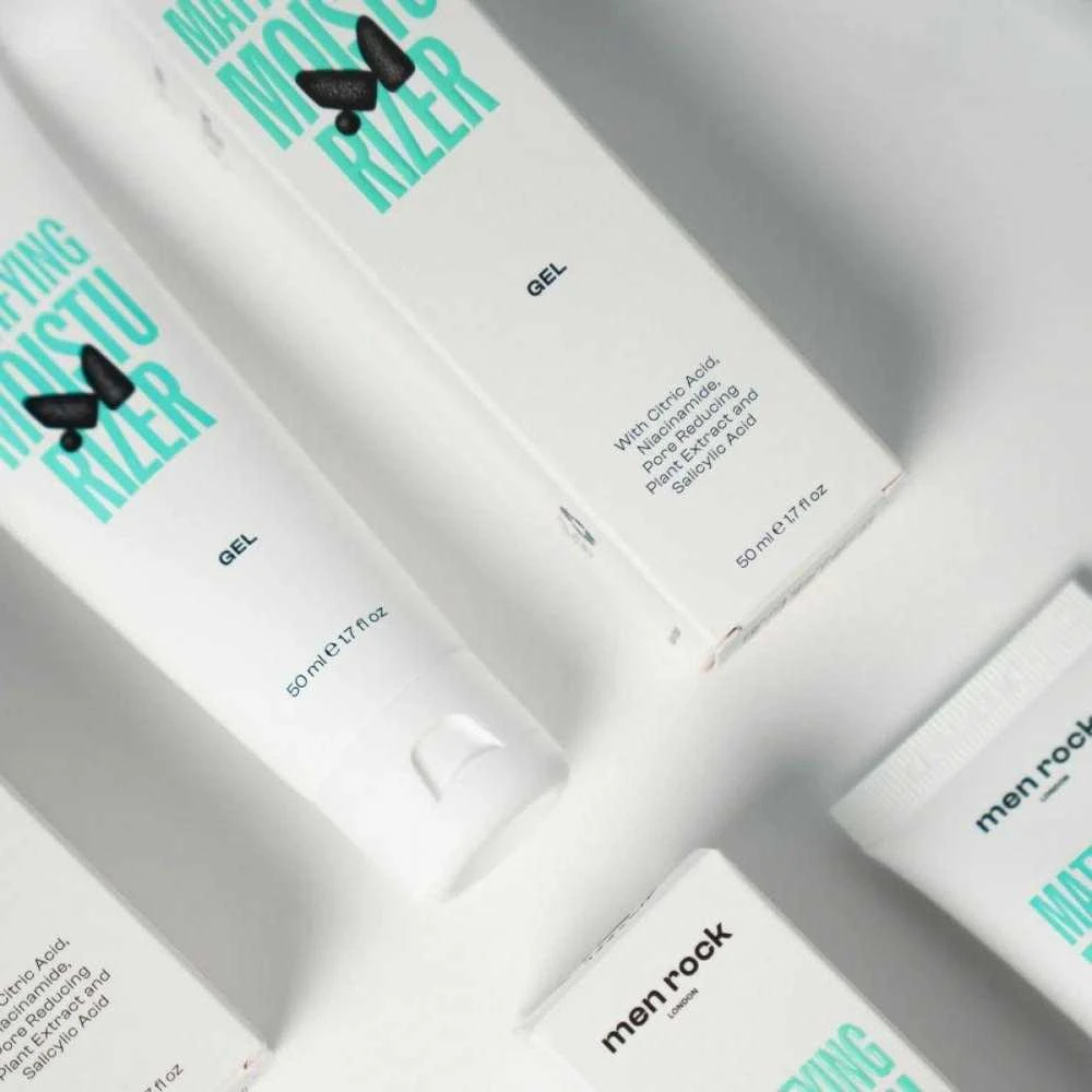 Men Rock Mattifying Moisturizer Gel With Niacinamide matizuojantis drėkinamasis veido gelis su niacinamidu, 50 ml