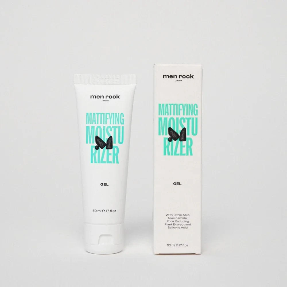 Men Rock Mattifying Moisturizer Gel With Niacinamide matizuojantis drėkinamasis veido gelis su niacinamidu, 50 ml