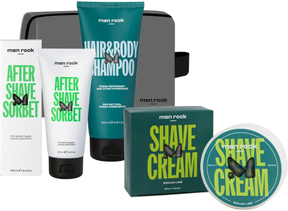Men Rock Routine Goals Daily Grooming Kit kelioninis odos priežiūros priemonių rinkinys vyrams