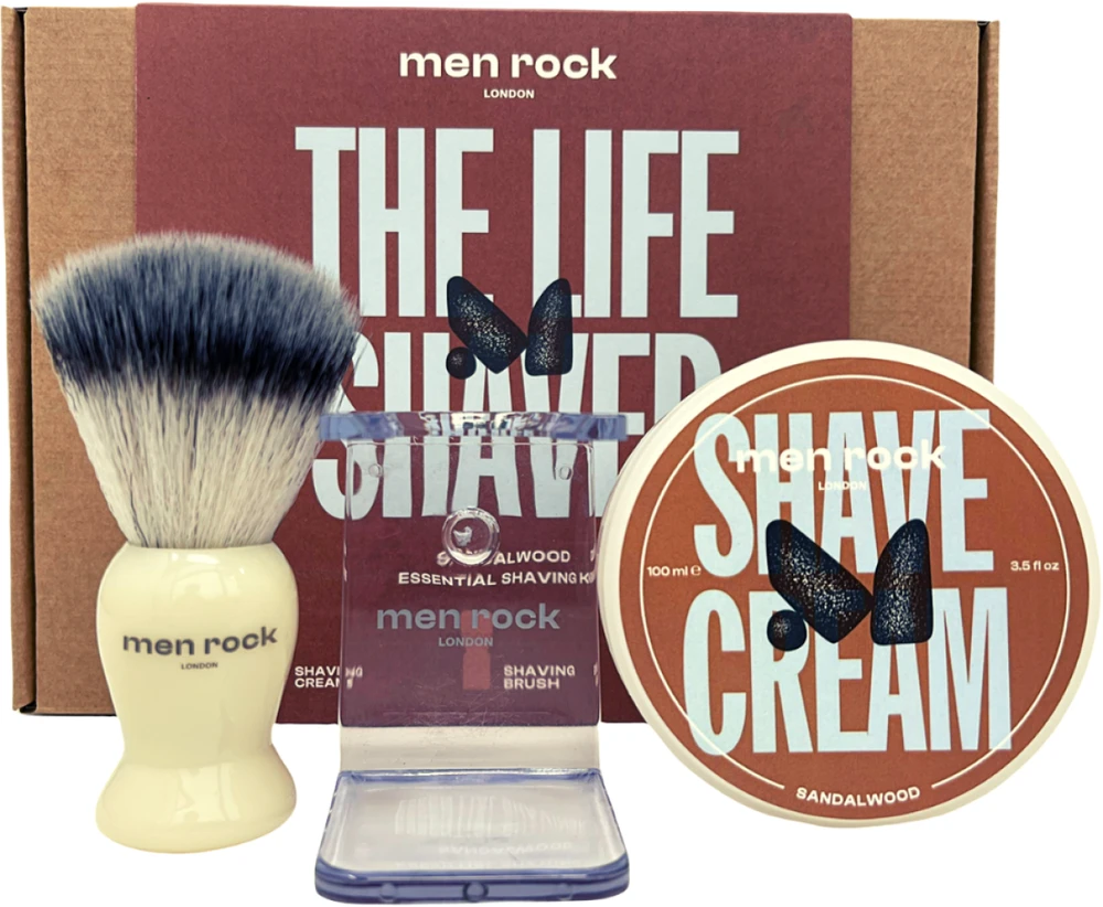 Men Rock The Life Shaver Sandalwood Essential Shaving Kit Skutimosi priemonių rinkinys, 1vnt