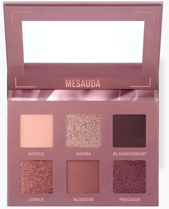 Mesauda Bare Harmony Eyeshadow Palette akių šešėlių paletė, atspalvis: 201 Tender Mauve, 6 g