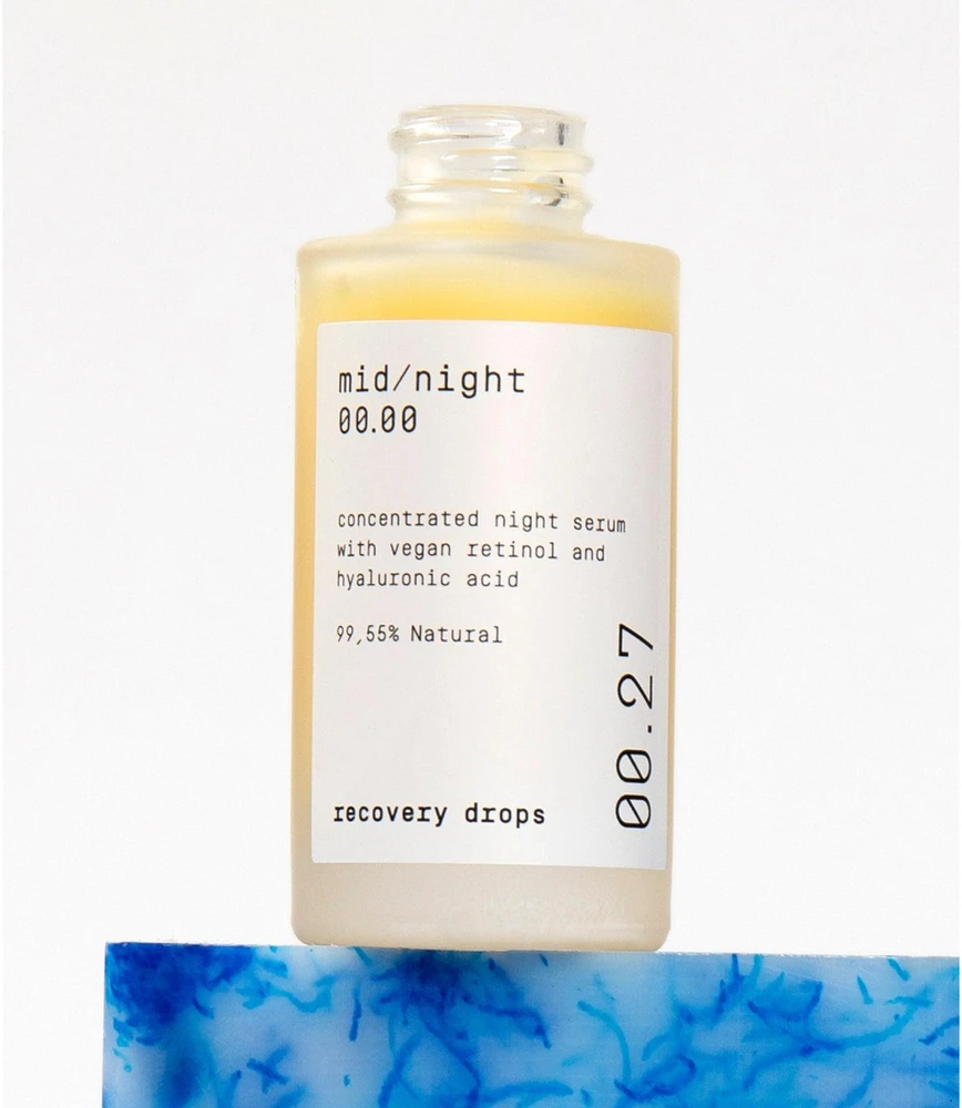 Mid/night 00.00 00.27 Recovery Drops Concentrated Night Serum naktinis veido serumas su retinoliu, 30 ml