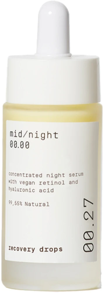 Mid/night 00.00 00.27 Recovery Drops Concentrated Night Serum naktinis veido serumas su retinoliu, 30 ml