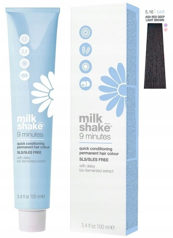 Milk Shake 9 Minutes Permanent Hair Dye 5.165AR Ash Raudona Intense šviesiai rudas, 100 ml