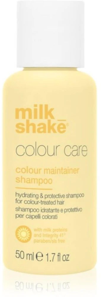 „Milk Shake“ spalvos palaikymo priemonė be sulfatų. Šampūnas, apsaugantis spalvą visiems plaukų tipams, 50 ml.