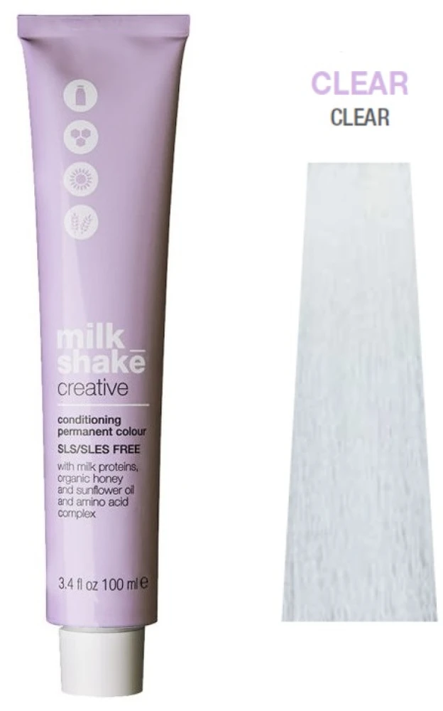 „Milk Shake Creative“ permanentiniai plaukų dažai be SLS/SLES, skaidrūs, 100 ml