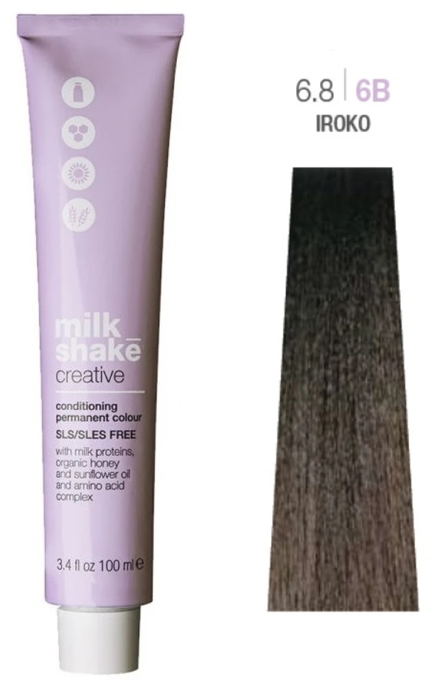 „Milk Shake Creative“ ilgalaikiai plaukų dažai be SLS/SLES 6.86B Iroko, 100 ml