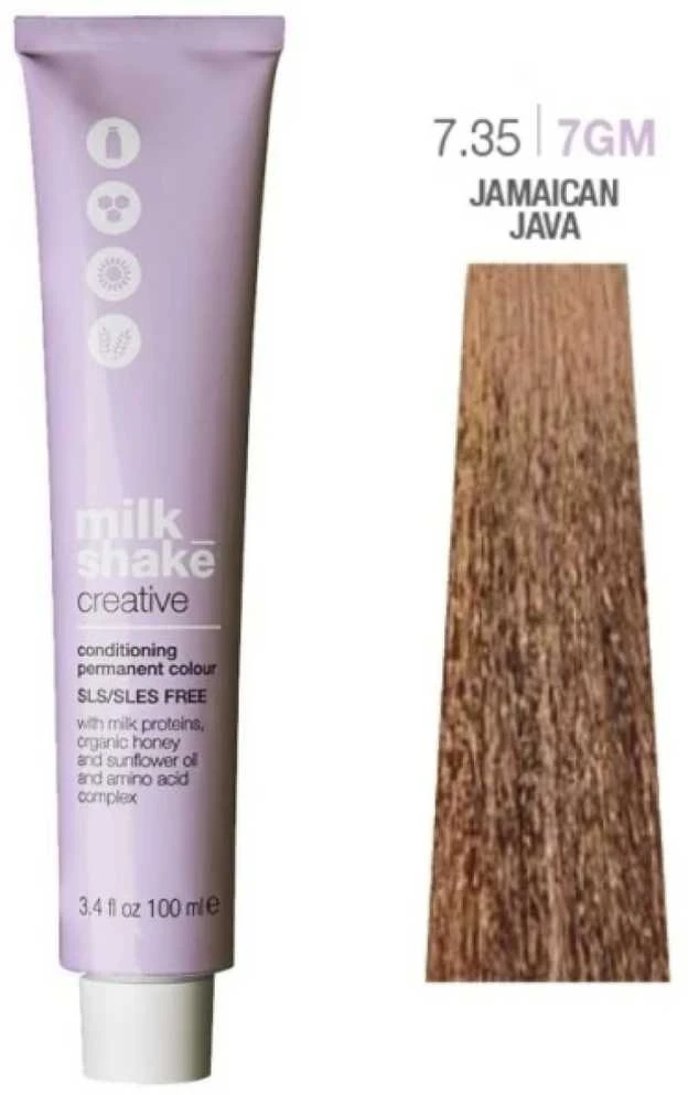 Milk Shake Pieno kokteilis Milk_Shake Creative Permanent Color 7.35 Auksinis raudonmedis, 100 ml