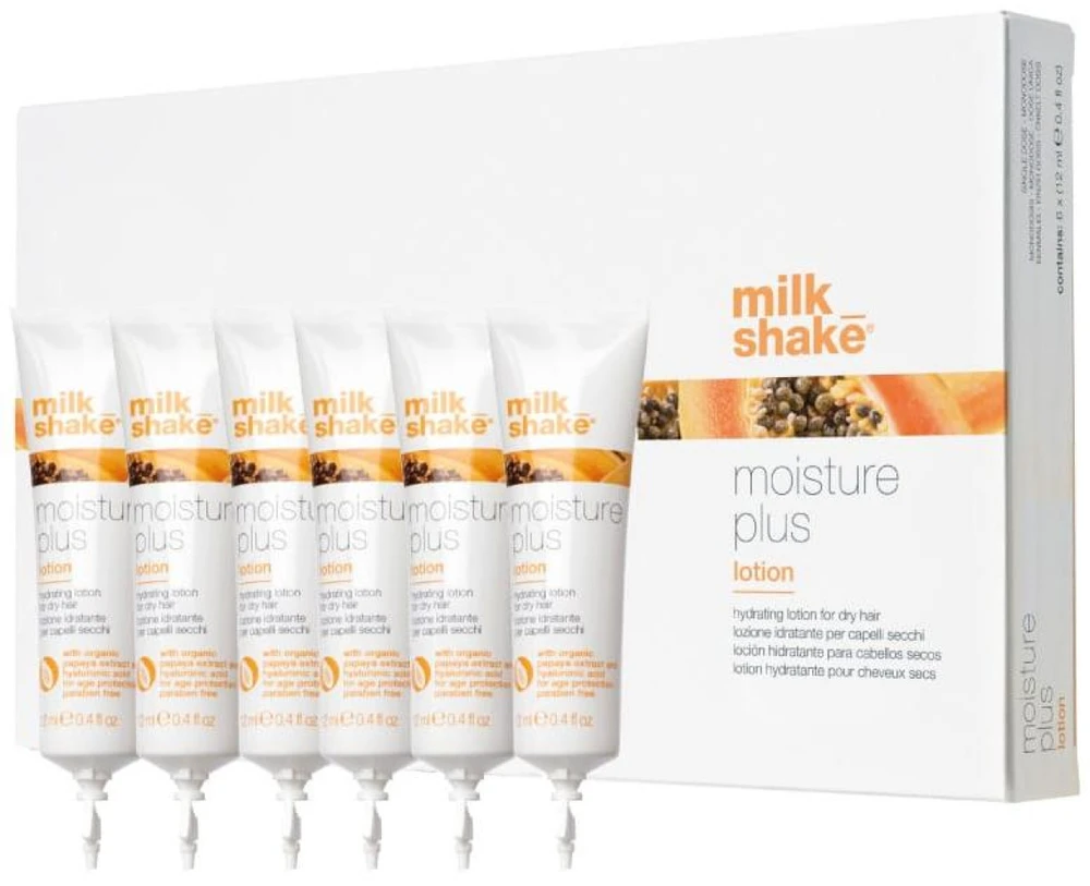 Milk Shake Milk_Shake MOISTURE PLUS drėkinamosios sausų plaukų ampulės – losjonas, 6 x12 ml