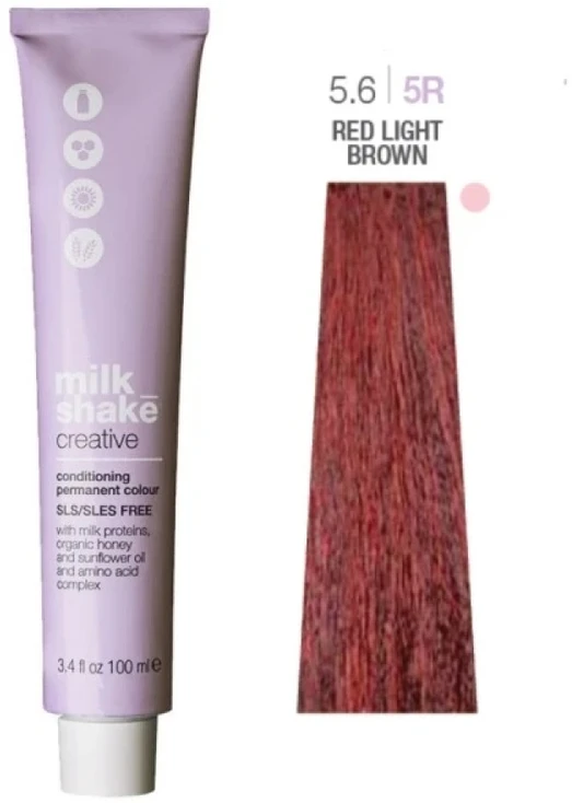 Milk Shake Milk_Shake New Creative Permanent Color 5.6 Castano Chiaro Rosso, 100 ml