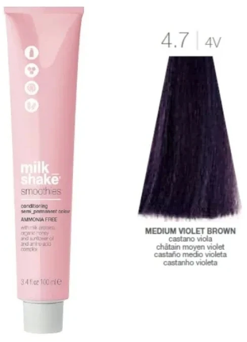 Milk Shake Milk_Shake kokteiliai pusiau nuolatinė spalva 4.7 Vidutinė violetinė ruda, 100 ml
