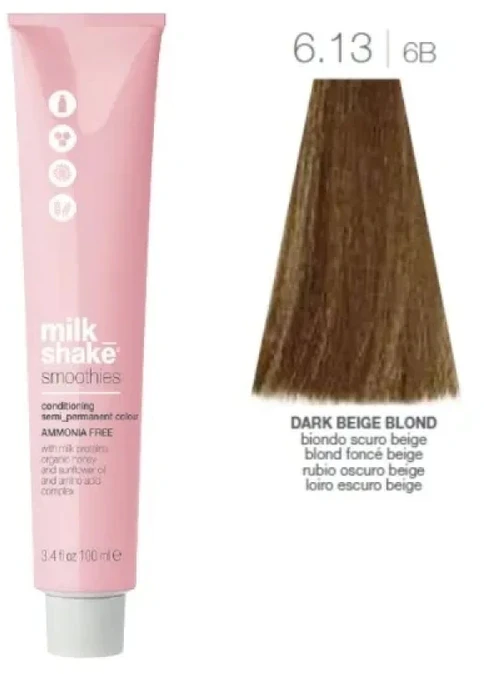 Milk Shake Milk_Shake kokteiliai pusiau nuolatinė spalva 6.13 Ash Golden Dark Blond, 100 ml