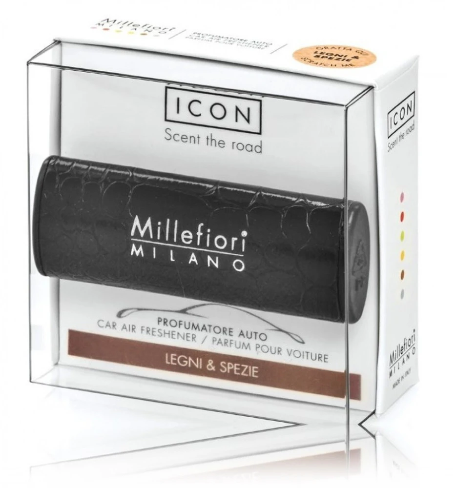 Millefiori Milano Icon Leather Classic Legni & Spezie kvapas automobiliui, 47 g
