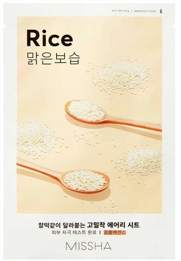 Missha Airy Fit Sheet Mask [Rice] lakštinė veido kaukė, 19 ml