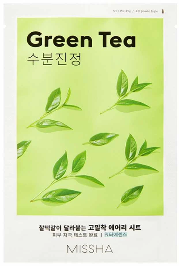 Missha Airy Fit Sheet Mask [Žalias Tea] lakštinė veido kaukė, 19 ml