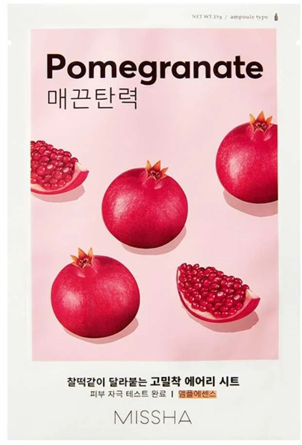 Missha Airy Fit Sheet Mask [Pomegranate] lakštinė veido kaukė, 19 ml