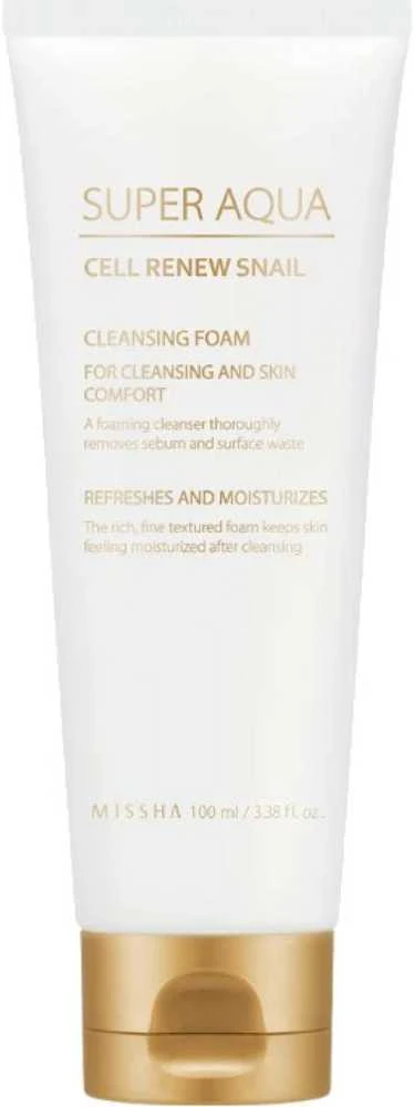 Missha valomosios putos su sraigių ekstraktu Super Aqua Cell Renew Snail (valomosios putos), 100 ml