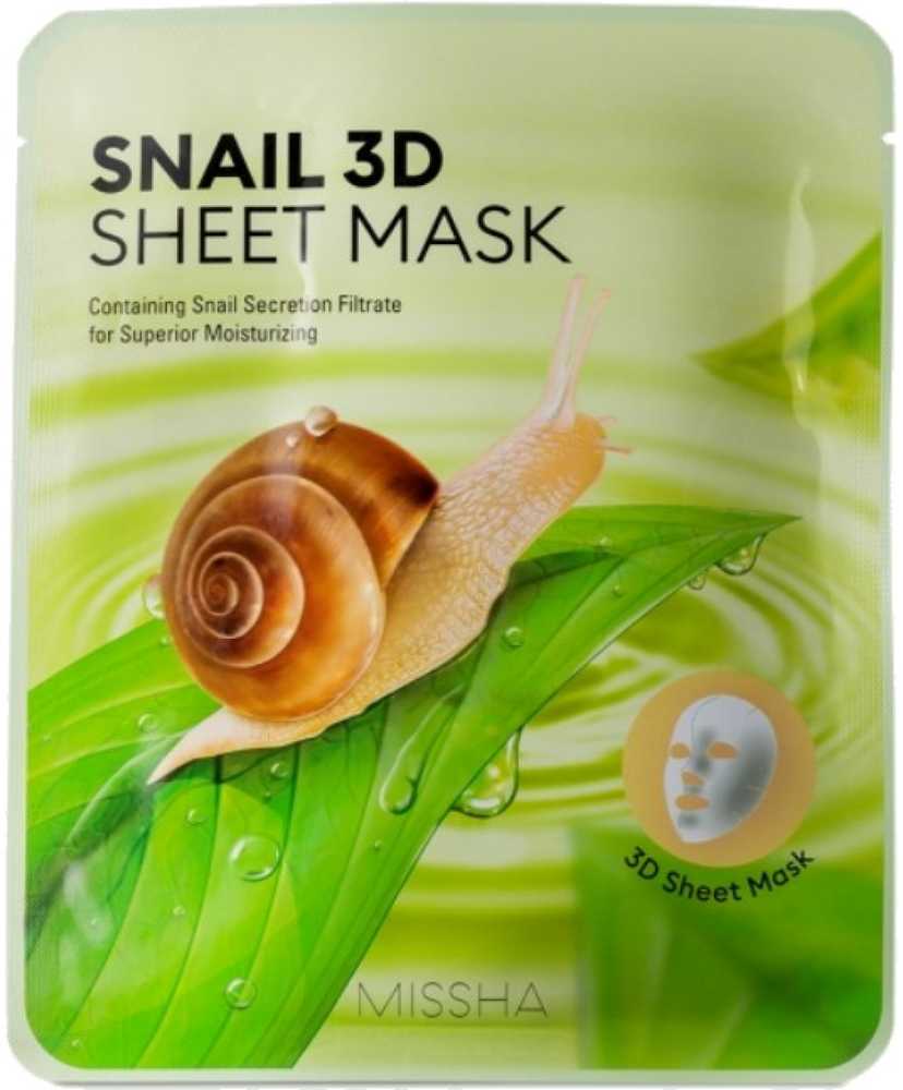 Missha Snail 3D Sheet Mask lakštinė veido kaukė su sraigių mucinu, 23 g