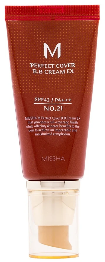Missha M Perfect Cover BB Kreminis SPF42/PA+++ 50ml 21 Light rusvai gelsvas, 50 ml