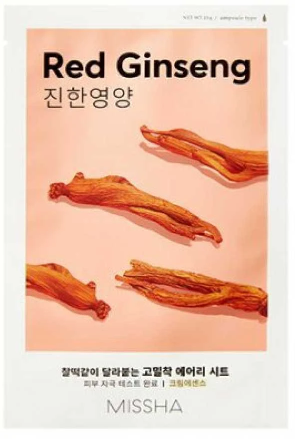 Missha maitininantis sheet mask Raudona Ginseng (Airy Fit Sheet Mask) 19 g
