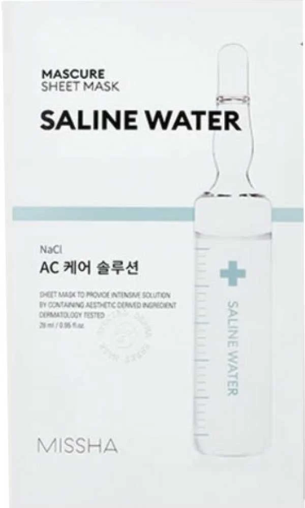 Missha Mascure Saline Vanduo Sheet Mask lakštinė veido kaukė nuo spuogų, 28 ml