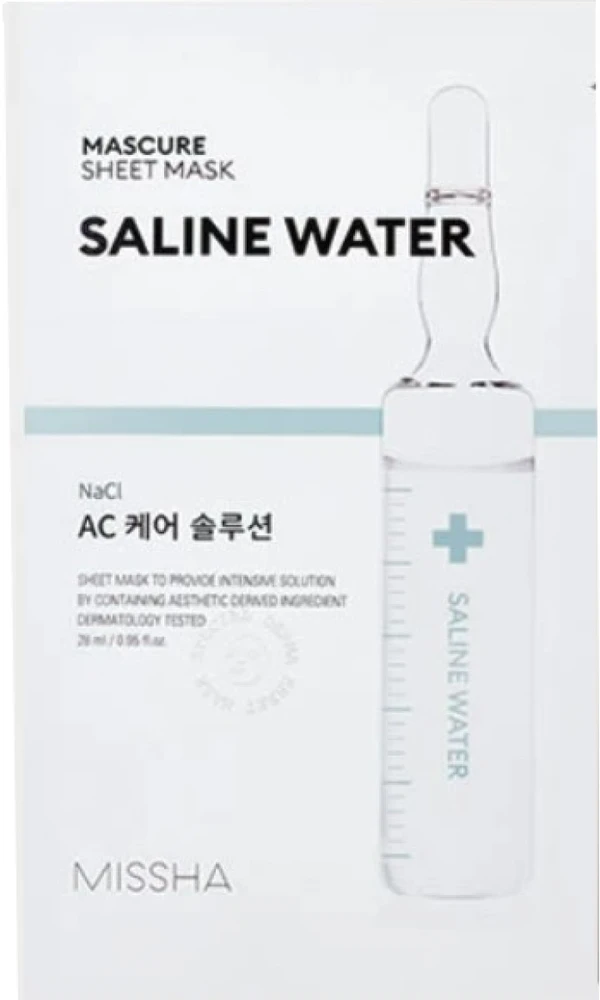 Missha Mascure Saline Vanduo Sheet Mask lakštinė veido kaukė nuo spuogų, 28 ml