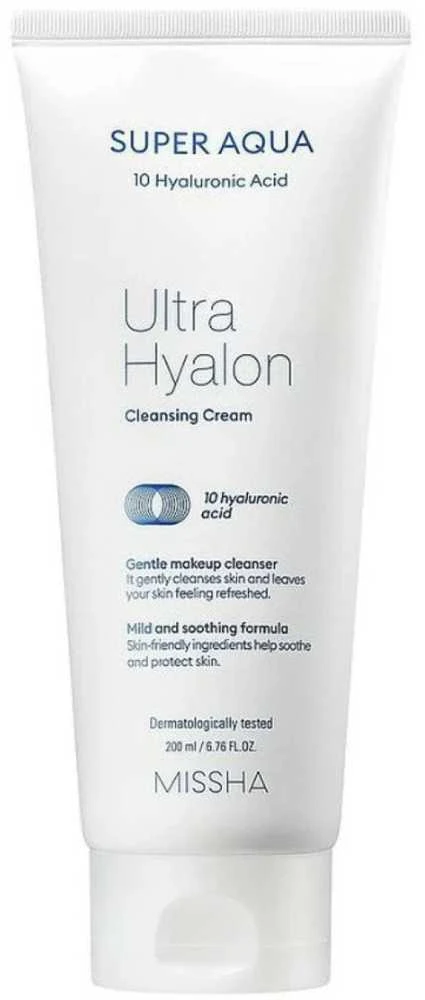 Missha Super Aqua Ultra Hyalon Hydrating Cleansing Kreminis (Cleansing Kreminis), 200 ml