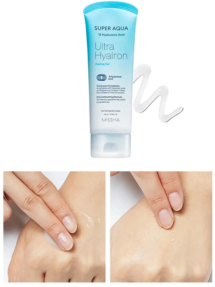 Missha Super Aqua Ultra Hyalron Peeling Gel gelinis veido šveitiklis, 100 ml