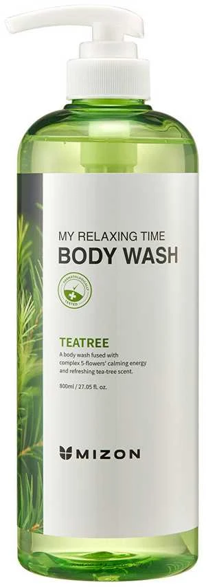 Mizon Dušo želė sudirgusiai ir problemiškai odai "Teatree My Relaxing Time" ("Kūno prausiklis") 800 ml