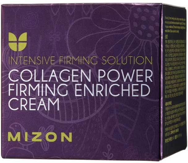 Mizon Stangrininamasis kremas, kurio sudėtyje yra 54 % jūrinio kolageno (Collagen Power Firming Enriched Kreminis), 50 ml