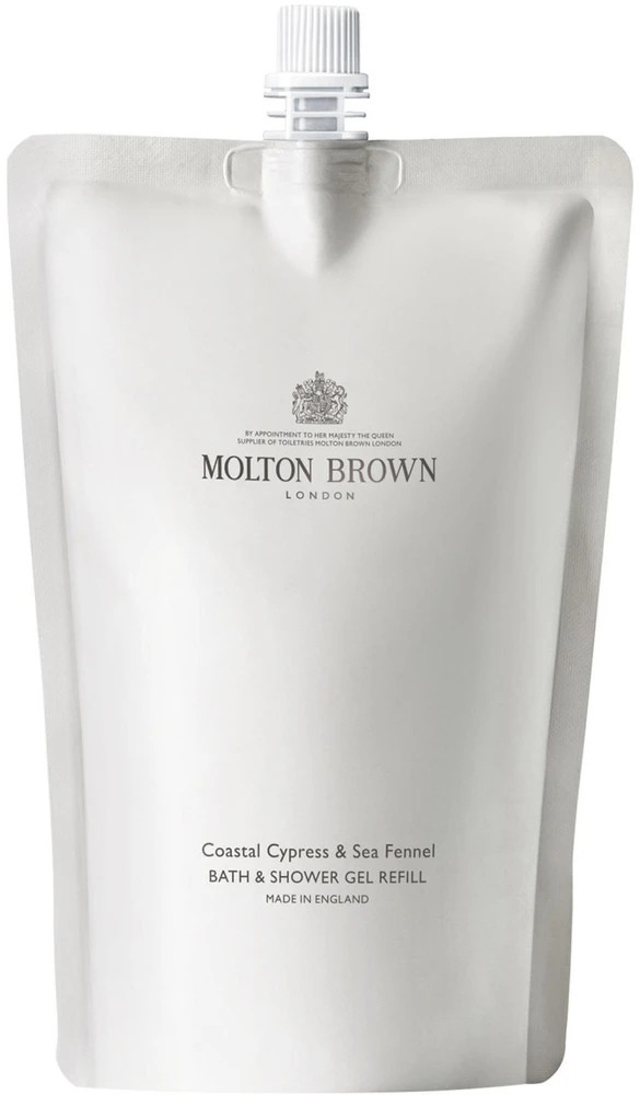 Molton Brown Coastal Cypress & Sea Fennel Bath & Dušo želė Refill dušo gelio papildymas, 400 ml