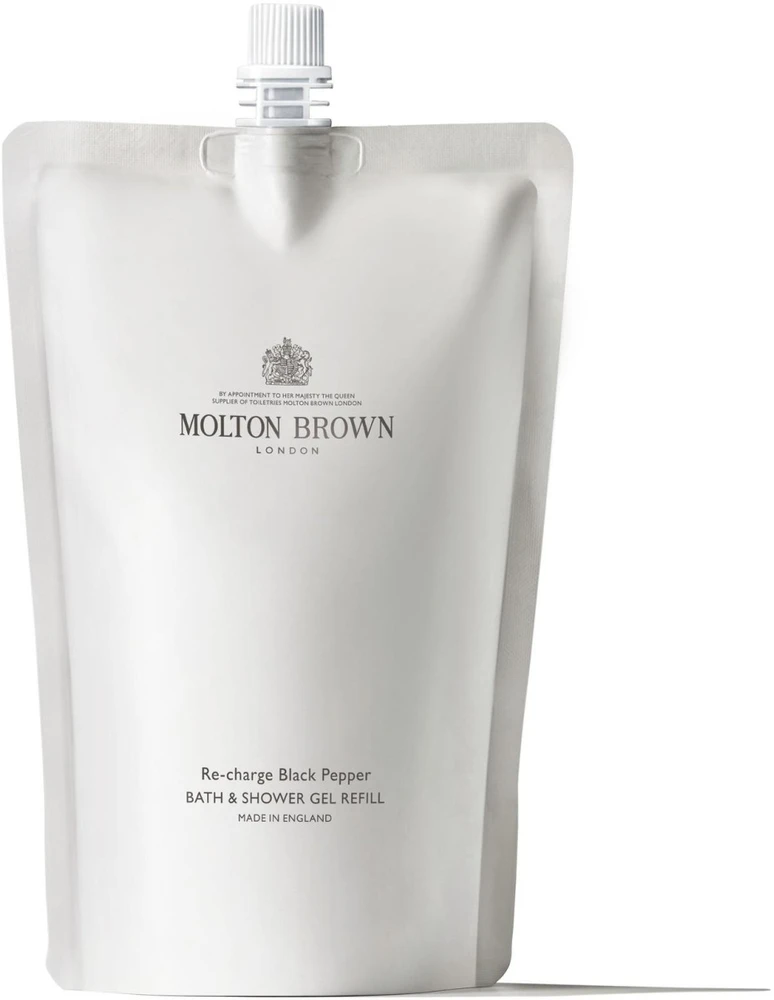 Molton Brown Re-Charge Juodas Pepper Bath & Dušo želė - Refill dušo gelio papildymas, 400 ml
