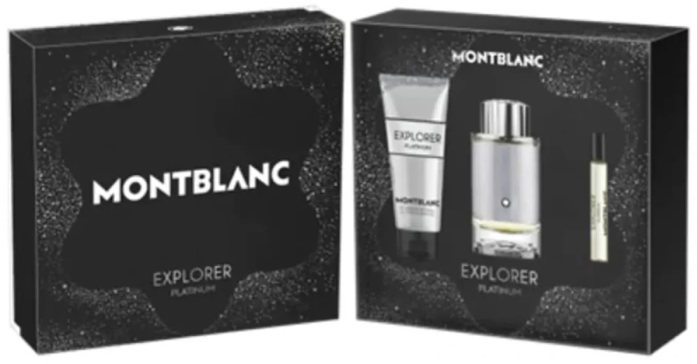 Mont Blanc Montblanc Explorer Platinum Eau De Perfume Purškiklis, 100 ml Set 3 Pieces