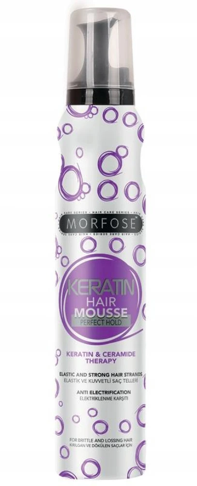 Morfose Keratin Hair Mousse apimties suteikiančios putos plaukams, 200 ml