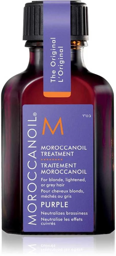 Moroccanoil Treatment Violetinė maitinamasis aliejus šviesiems ir žiliems plaukams, 25 ml