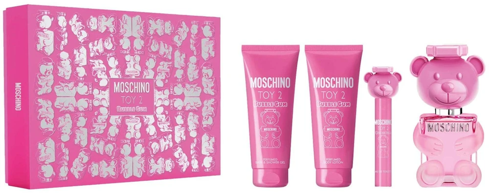 Moschino Toy 2 Bubble Gum rinkinys moterims (EDT, 100 ml + dušo želė, 100 ml + kūno losjonas,100 ml + EDT miniatiūra, 10 ml)